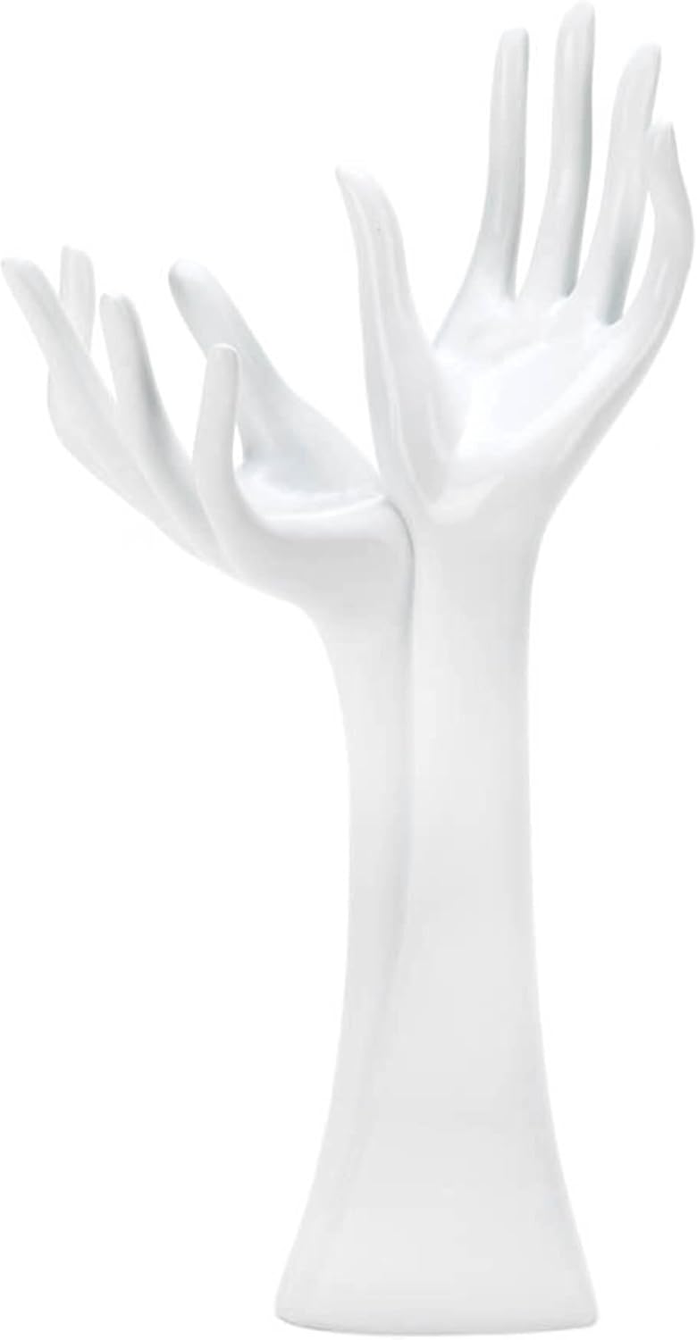 Zingz & Thingz Decorative Metal Jewelry Tray, Helping Hands, 7x3.75x12.375