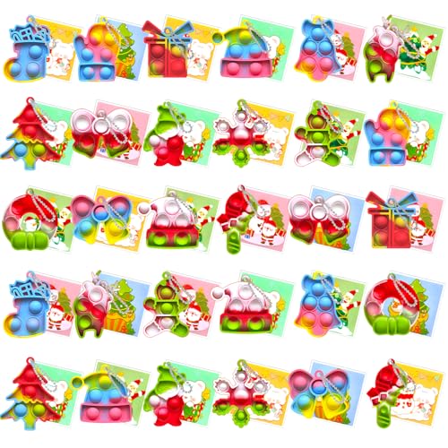 KIDRENFUN 60 PCS Christmas Decoration - Stocking Fillers Eve Box Fillers Class Prize Party Favours