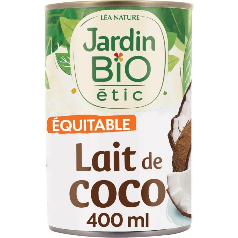 Jardin Bio Etic Lait De Coco Bio 40Cl - Boisson Végétale Naturelle et Gourmande pour une Alimentation Saine et Équilibrée - Lot De 4 - Vendu Par Lot