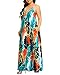 Pinup Fashion Plus Size Maxi Dress Women Pockets Tropical Summer Casual Hawaiian Beach Spaghetti Strap Sleeveless Flowy Long Sundress