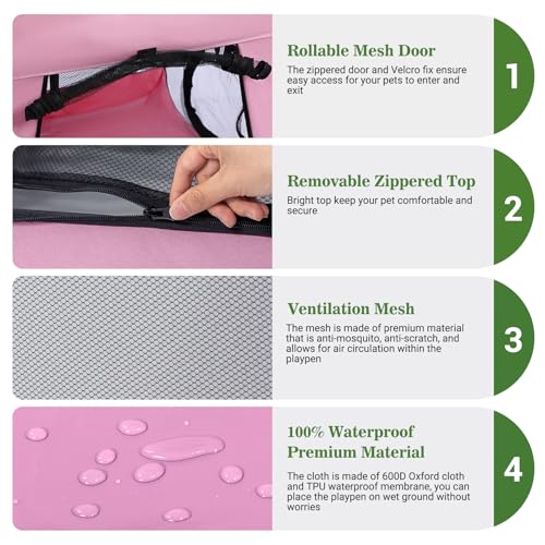 Ryoizen Royizen Puppy Cat Tent Cercadinho Dobrável À Prova D'Água Caixa de Cachorro Canil Indoor Ou