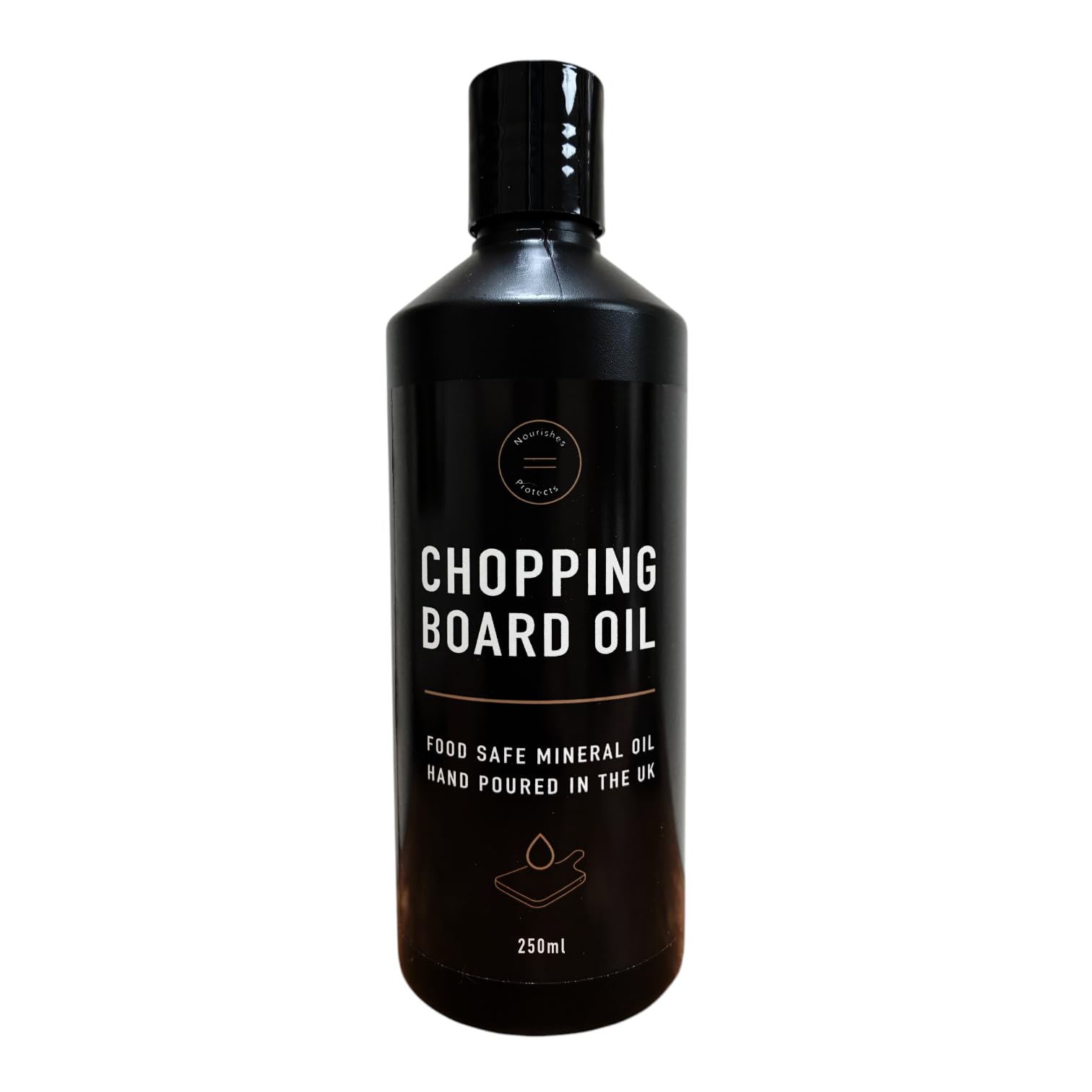 Premium Chopping Board Oil - Food Safe Conditioner for Cutting Boards, Butcher Blocks, Kitchen Utensils - Control Pour Disc Cap - Nourishes & Protects Wood (250ml)