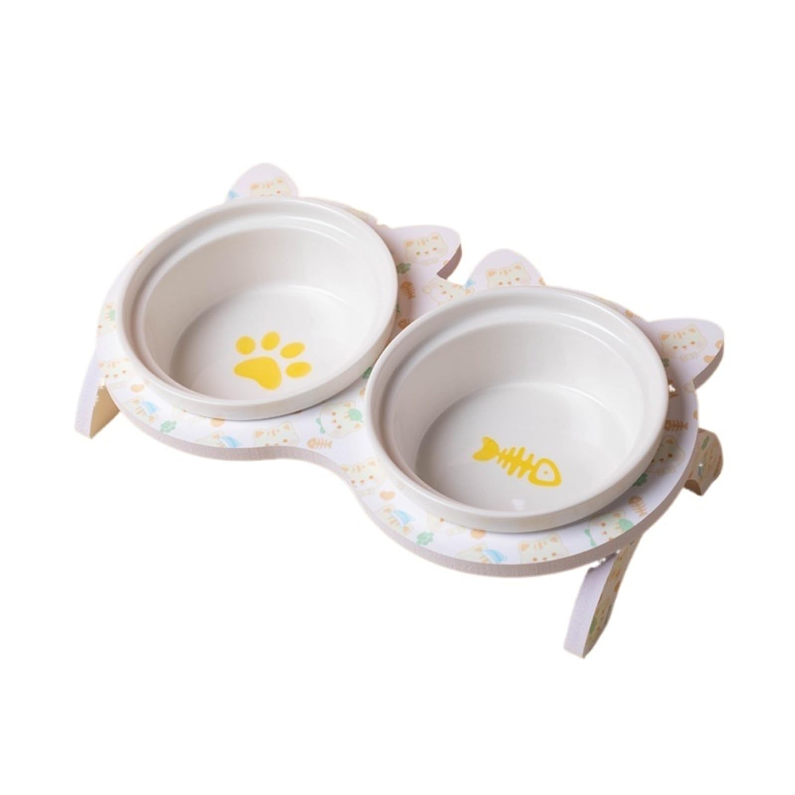 Compatibile con il set di ciotole doppie in ceramica for alimenti for animali domestici con griglia antiscivolo for cani e gatti(Yellow)