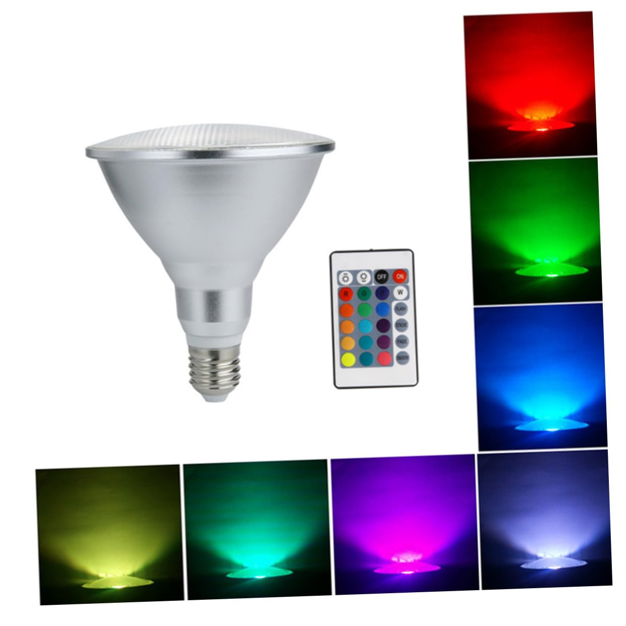 Artibetter Bombilla de Foco LED PAR38 Rgb 20W 2200LM 50. 000 H, Aluminio | Bombilla con Mando Distancia, Ángulo de Haz 180°, Brillo Regulable, para Exposiciones y Museos