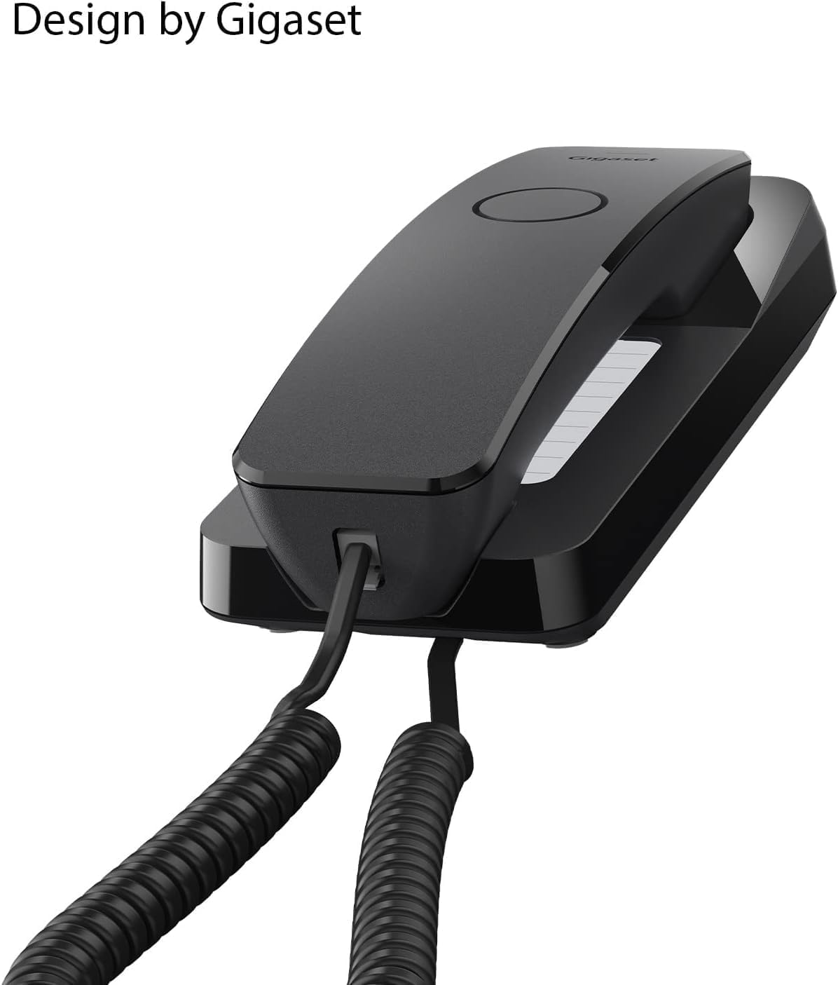 Gigaset Desk 200 - Schnurgebundenes platzsparendes Telefon mit elastischem Kabel - 10 Kurzwahleinträge - Wahlwiederholung - MFV- oder Impulswahl einstellbar, schwarz [Deutsche Version]
