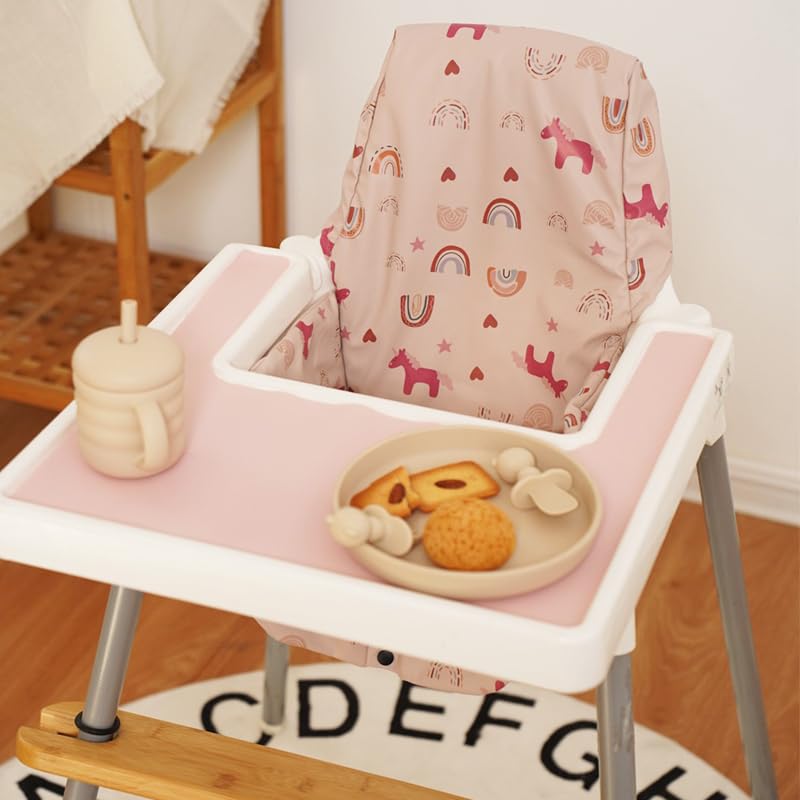 Image of High Chair Pad, for Baby High Chair Cushion Compatible with IKEA Antilop Soft and Comfortable Seat Cover Replacement Easy to Clean, DJ Pink