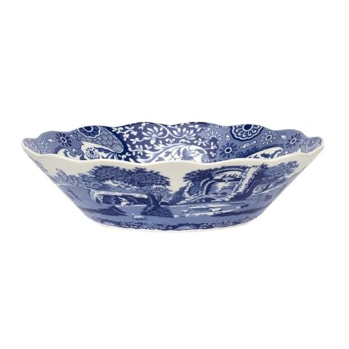 Spode Blue Italian Daisy Bowl | Serve Pasta, Salad, Or Soup | Scalloped Edge Design | Made Of Porcelain | Measures 10-Inches | Dishwasher Safe (Blue/White) #TOP1