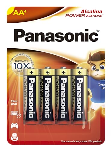 Panasonic Pilha Alcalina Pequena Aa Com 4 Lr6Xab/4B192 Pacote De 4