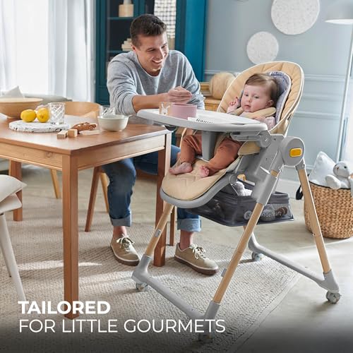 Image of Kinderkraft LASTREE Foldable Baby High Chair, Pink