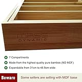 MASS DYNAMIC Cutlery Drawer Organiser, Expandable Bamboo Cutlery Tray for Kitchen Utensil, Adjustable Silverware and Flatware Holder, 7 Slots Storage for Spoons Forks Knives - Image 5