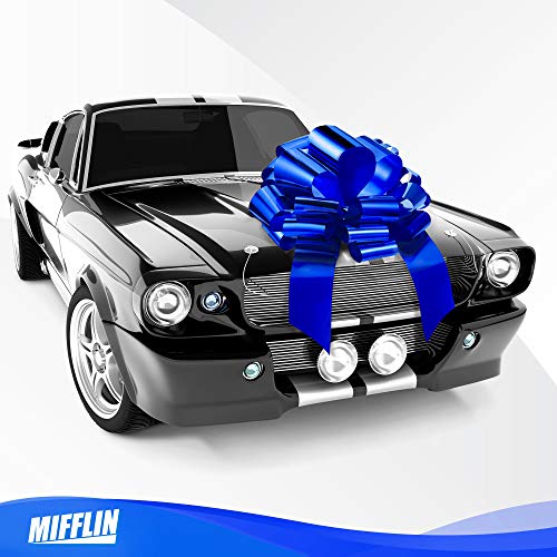 MIFFLIN Big Car Bow (Blue, 23 inch, 1 Pack), Gift Bow, Giant Bow for Car, Birthday Bow, Huge Car Bow, Car Bows, Big Blue Bow, Bow for Gifts, Christmas Bow for Cars, Gift Wrapping, Big Gift Bow - Thumbnail 2