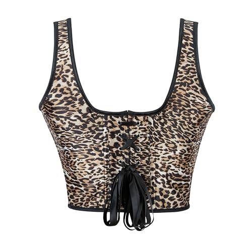 Women's Leopard-Print Bustier-Corset-Tops - Sexy Going Out Corset Top Sleeveless Vest Bodysuit Bra2