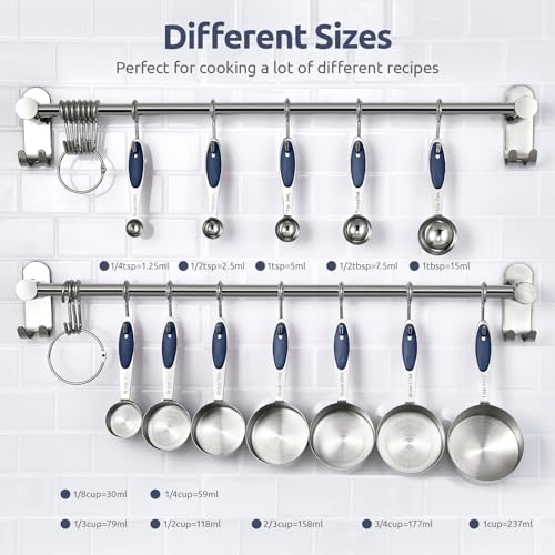 Image of U-Taste Measuring Cups Spoons Set, 18 /8 Stainless Steel, 12Pc /Midnight Blue