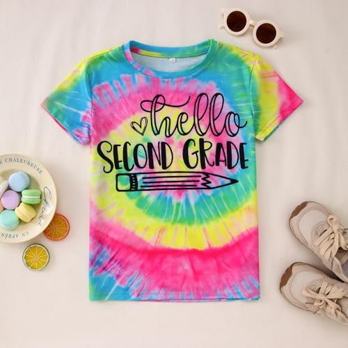 Image of MODNTOGA Kid Girl Boy First Day of School Shirt Back to School T-Shirt Hello Kindergarten 1st 2nd 3rd Grade Graphic Tee Tops
