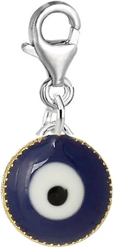 Sexy Sparkles Dije de Hamsa con clip de mal de ojo para pulsera o collar, Aleación de metal de zinc
