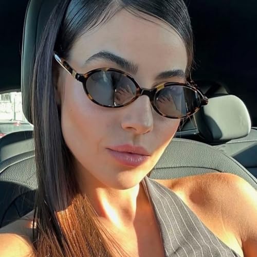 Image of boten Retro Oval Sunglasses for Women Men Small 90s Sun Glasses | Trendy Fashion Round Shades Cute Chic Narrow Designer Sunnies