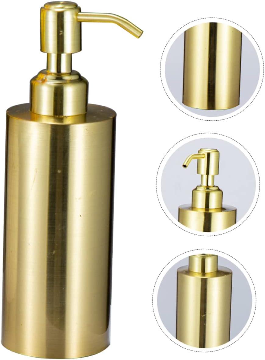 OUNONA Stainless Steel Lotion Dispenser Refillable Soap Dispenser for Bathroom Kitchen Durable Material Elegant Design Ergonomic Pump for Easy Use Rustproof Leak