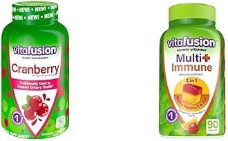 Cranberry Gummies for Women 500mg and Multi+ Immune Support Gummies with Vitamin C Zinc Daily Multivitamins 90 Count