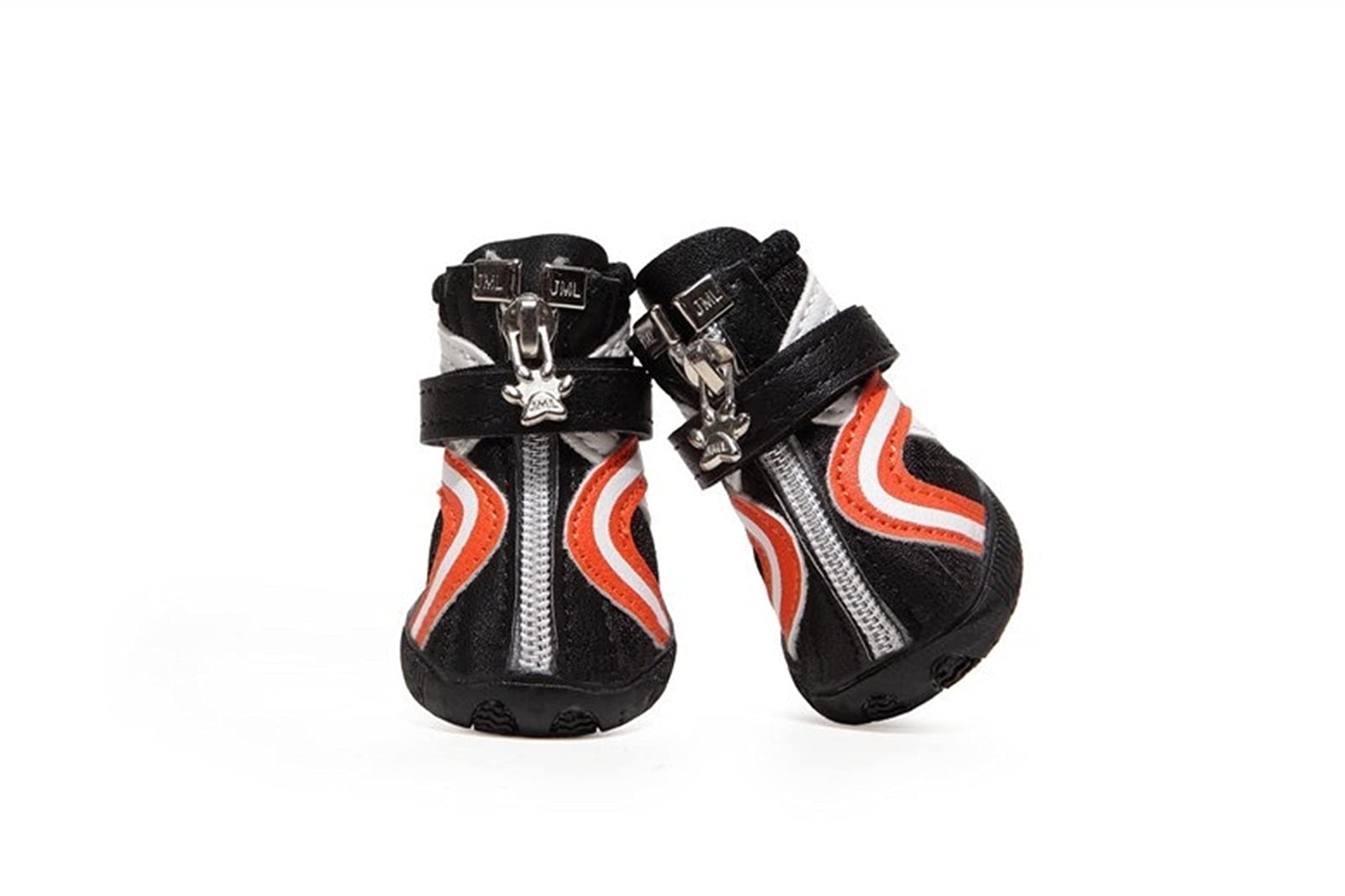 MOLUO Chaussures pour chien Respirant Wave Bottes pour petits chiens Antidérapantes Chaussures de sport pour animaux domestiques, les animaux domestiques sont trop amis (Couleur : Noir, Taille : 3)