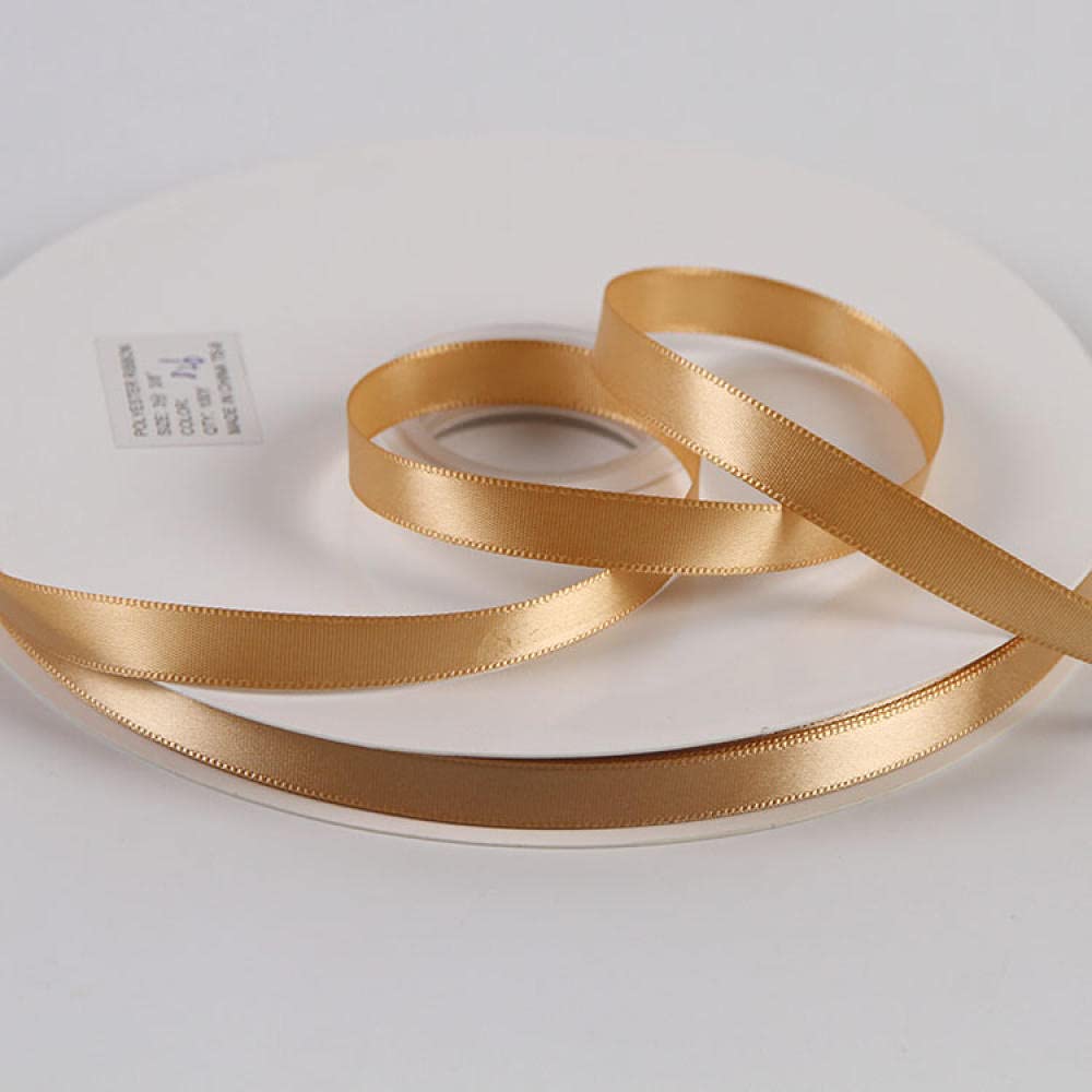 Ribbons For Gift Wrapping Ribbon For Fabric Satin Ribbons 0 6-4Cm Złoto Szampan Wstążka Wstążka Wstążka Wstążka Wstążka Pieczenia Prezent Opakowanie Wstążka Bukiet Łuk Diy Wstążka-Szampan Złoty Szerok
