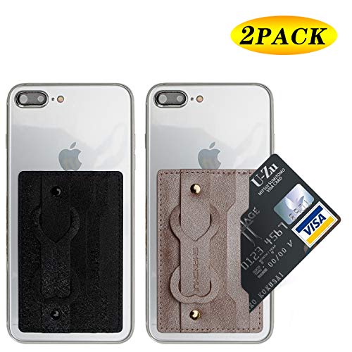 Phone Wallet, SHANSHUI Nano Magic Gel Pad PU Leather Credit Card Holder for Back of Phone Kickstand Pocket with Stand Compatible with iPhone, Android and All Smartphones