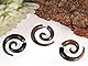 Fly Style 1 Stück Fake Piercing Spirale - Ohrring aus Horn, Knochen oder Holz mit Schraubverschluss, Materialwahl:Sonoholz