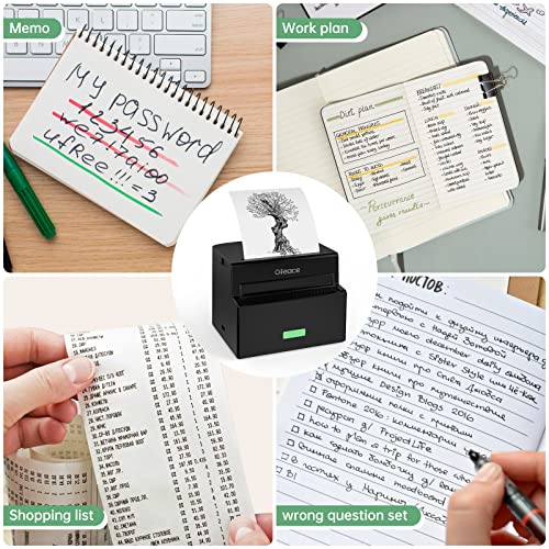Ofeace Mini Pocket Printer, Sticker Printer, 200Dpi Inkless Thermal Printer, Wireless Bluetooth Printer With Android Ios For Retro-Style Photos/Receipts/Notes/Lists/Label/Memo/Qr Codes #TOP3