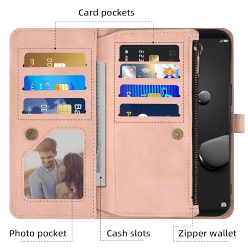 Housse Huawei Mate 10 Pro Rose avec Compartiment Cartes et Support - 4