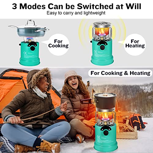 2 In 1 Portable Camping Stove & Butane Heater, Outdoor Stove With Automatic Igniter. For Camping Ice Fishing, Hunting Survival（Pot Not Included） #TOP3