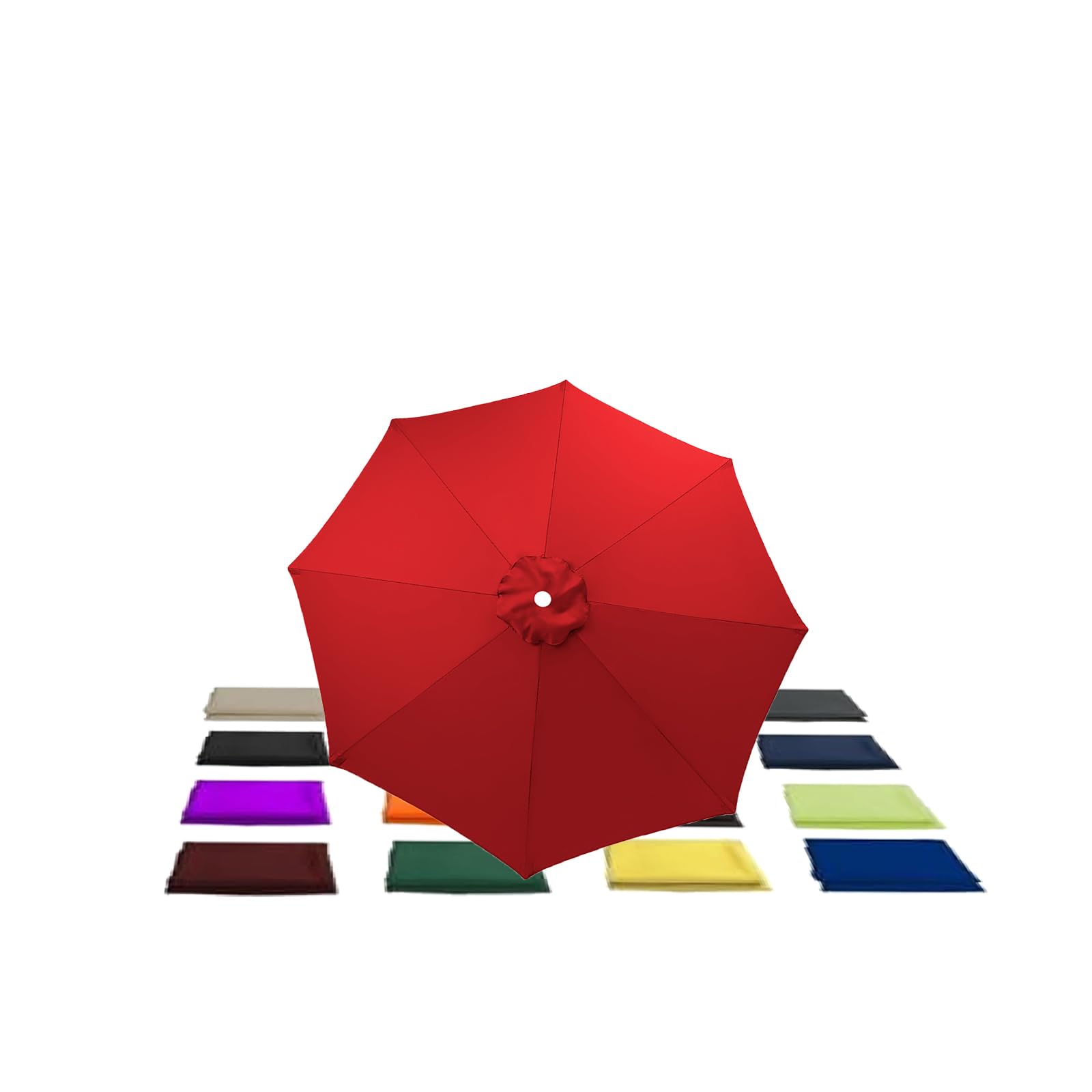 KDHKDFN replacement parasol canopy 8 arms 4.0m 2.7m 3.5m 3.0m 2m for Round Patio umbrella cover(Size:8Ribs 350cm/11.5ft,Color:Red)