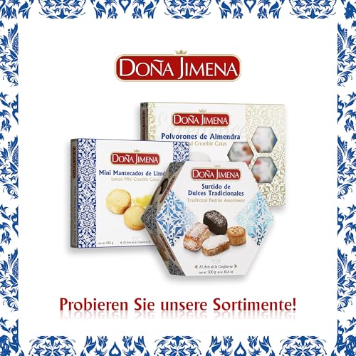 Doña Jimena - Mini Zitronen-Schmalzgebäck, cremige Textur, Spitzenqualität, handgefertigt, natürlich, traditionelles Rezept, ohne Palmöl, einzeln verpackt, 430 Gramm