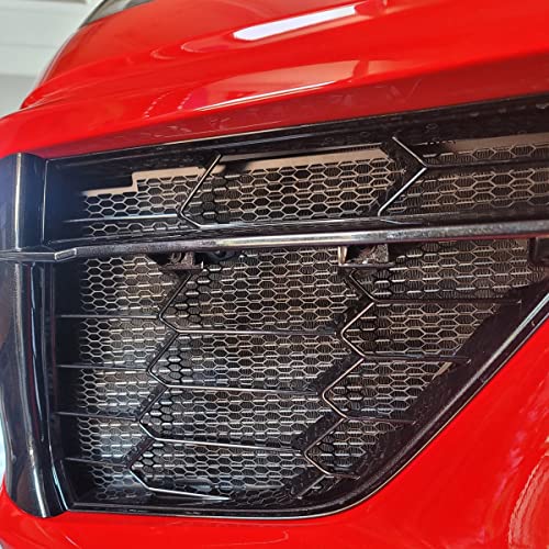 Billfaro 2Pcs Upgraded Front Radiator Guards Grille,Body Bumper Oem Style Front Outer Grill Guard Car Grille Vents Insert Mesh Set For Corvette C8 C8.R 2020-2022(Black) #TOP2