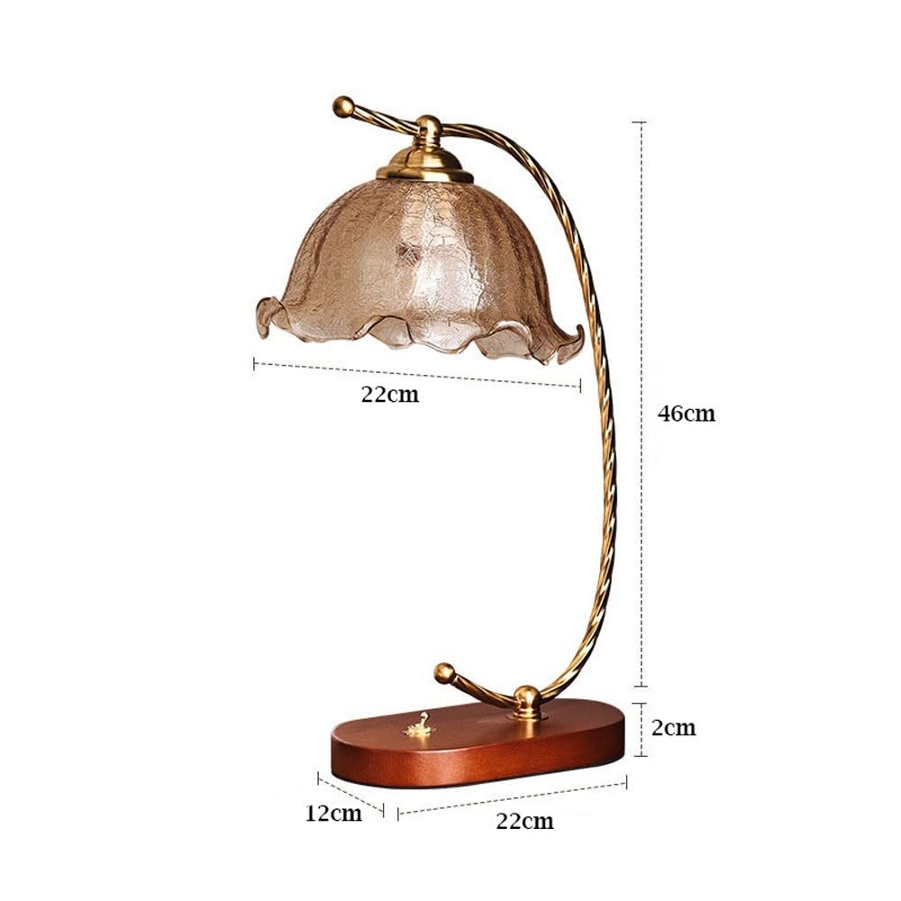 Lampka biurkowa Lampa biurkowa Elegancka szafka nocna do salonu Ciepła dekoracja gabinetu Lampka nocna