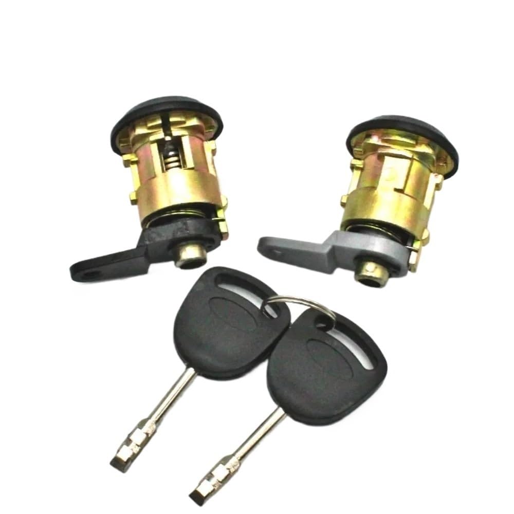 Hzsmyxgs One Color Car Door Lock Compatible With Fiesta 1995-2002 For Ka 1996-2008 1 Set Front Door Lock Barrel Keys Set 96Fga22050cgpa