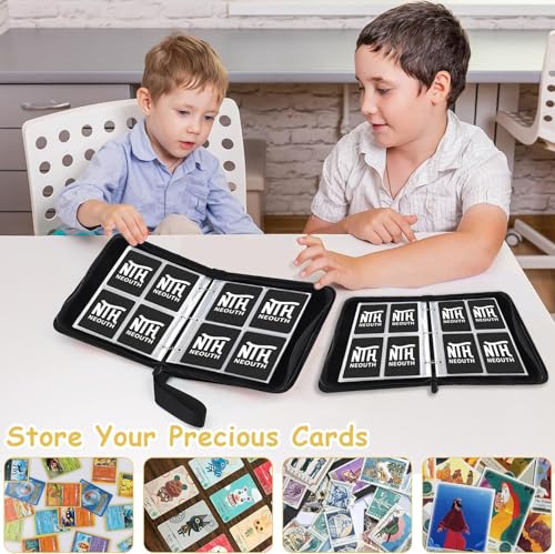 Image of 4 Pocket Card Binder, Premium Zip Trading Card Binder, 400 Double Sided Pocket PU Card Collection Binder, Collector Card Album, Card Folder for MTG, TCG, Sports Cards, Game Cards