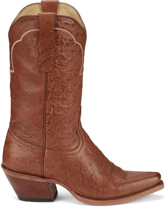 Tony Lama Justin Lorraine 11" Smooth Ostrich Boots for Women, Premium Leather Western Footwear, Elegant Design, Comfortable Fit