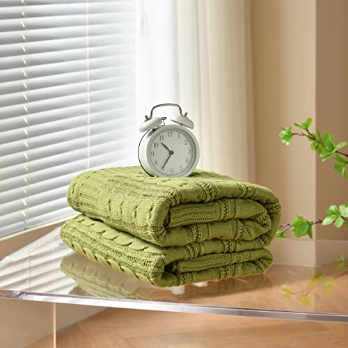 Scisci Knit Throw Blanket，Super Soft Warm Lightweight Cozy Blankets For Bed Sofa, Blanket 60 X 80 Inch,Machine Washable Throw Blankets，Forest Green #TOP4