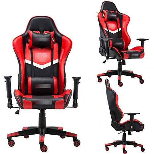 YUXIwang Bureaustoel E-Sports Stoel Racing PU Lederen Verstelbare Ergonomische Draaistoel fauteuil Compatibel met verschillende gelegenheden Compatibel met Werken Gaming (Kleur: Rood, Maat: 70X70X127CM) - Afbeelding 4