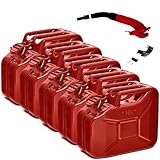 BW® Tanica per carburante in metallo, 10 litri, con beccuccio, colore rosso, RAL 3000, certificato TÜV e approvazione ONU, Made in Europe