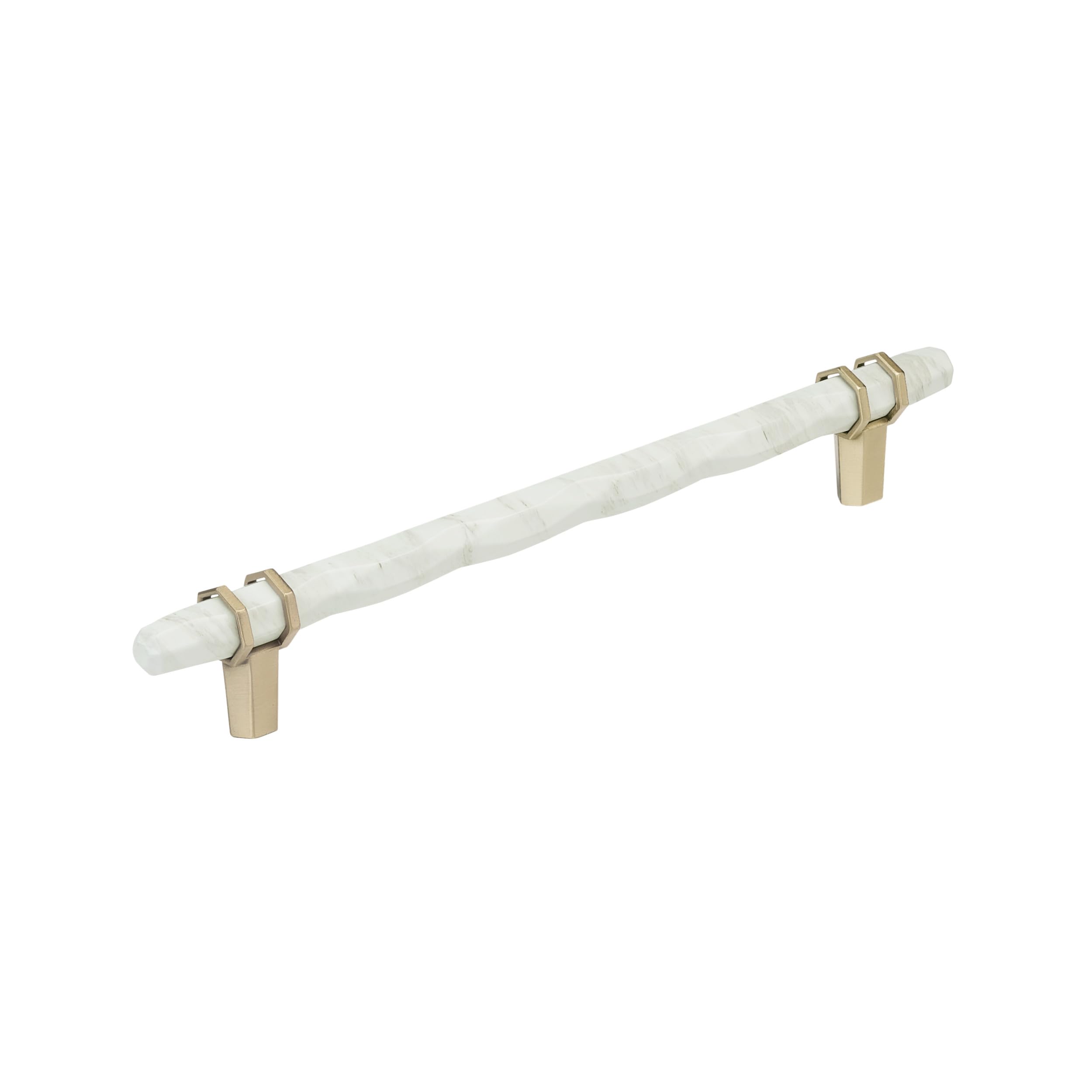 Amerock 8" Carrione Marble White/Golden Champagne Drawer Pull