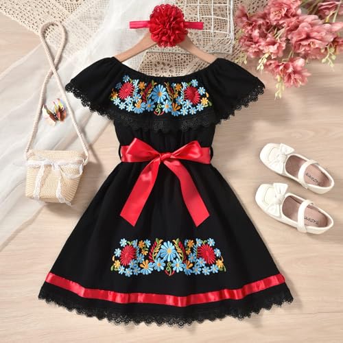 fioukiay Embroidered Mexican Dress for Girls4