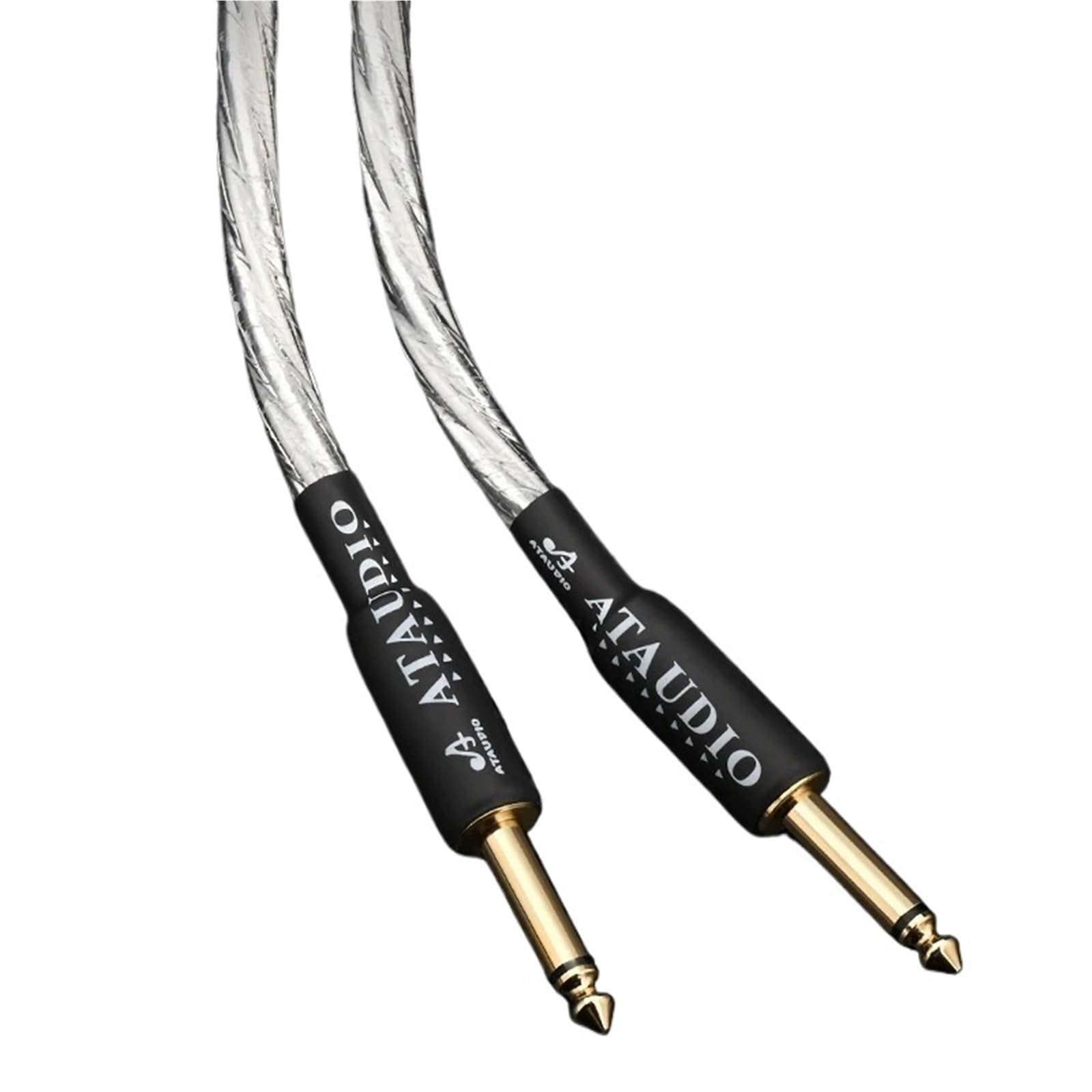 Kabel gitarowy HiFi mono 6.5 Kabel audio 6N posrebrzany rdzeń podwójna tarcza 6,35 TS kabel do instrumentów elektronicznych (3 m)
