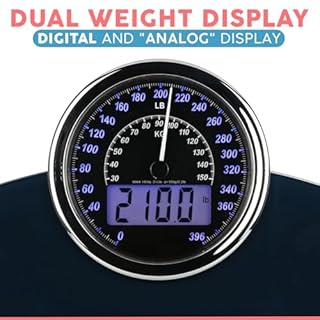 Adamson Hybrid 2-in-1 Analog & Digital Weighing Scale for Body Weight up to 400lbs - Thick Tempered Glass - Extra Large Display - Easy to Read Digital Bathroom Scale - New