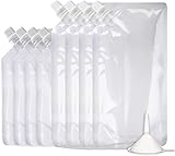 OHMAXHO Alcohol Pouches for Liquor,Reusable Drink Pouches for Adults Alcohol Drinking Flasks,Concealable Plastic Liquor Bags with Funnel,Plastic Travel Flasks (8OZ4 + 16OZ4) A【8OZx4+16OZx4】