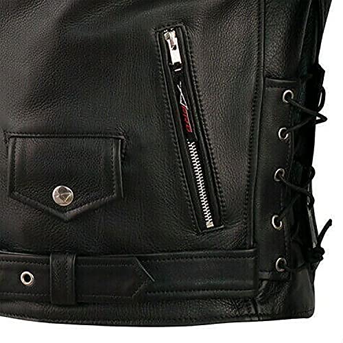 Giacca modello chiodo di pelle in stile moto