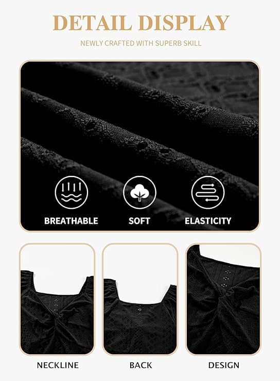 Eytino Womens Plus Size Tops Twist Front V Neck Short Sleeve Eyelet Embroidery Summer Loose Blouse Shirts(1X-5X) - Image 4