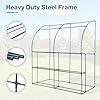 Aoodor 7x3x7 FT Lean to Greenhouse for Outdoors, Portable Walk-in Greenhouse with Shelves, Steel Frame with PE Cover, Anchor and Ropes, White #3