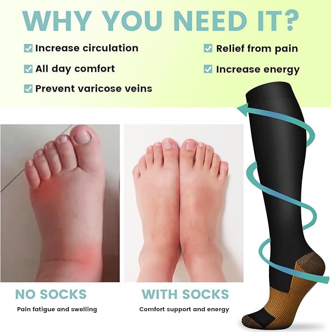 Premium Compression Socks for Men & Women - 15-20 mmHg Support for Circulation, Athletic Running, Hiking, Cycling, Medical, Travel, and Everyday Comfort – Ideal for Nurses, Pregnancy, and Sports Enthusiasts2