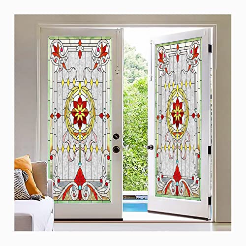 Lámina esmerilada para privacidad para ventana, 90 x 200 cm, pegatinas decorativas para vidrio, efecto vidriera, fácil de aplicar, tratamiento de ventanas para el hogar y la oficina