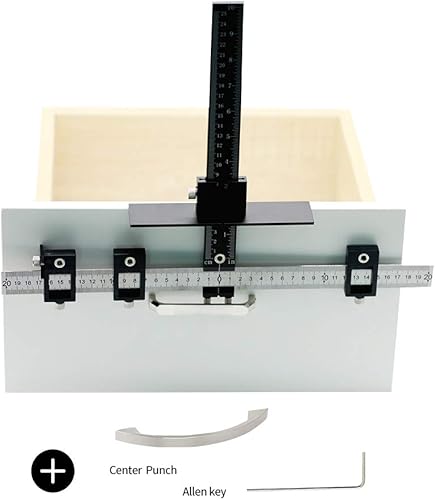 Miniatura 2 de ASCENDAS Herramienta de plantilla de hardware para gabinete, guía de plantilla de taladro ajustable, aleación de aluminio, plantilla de gabinete